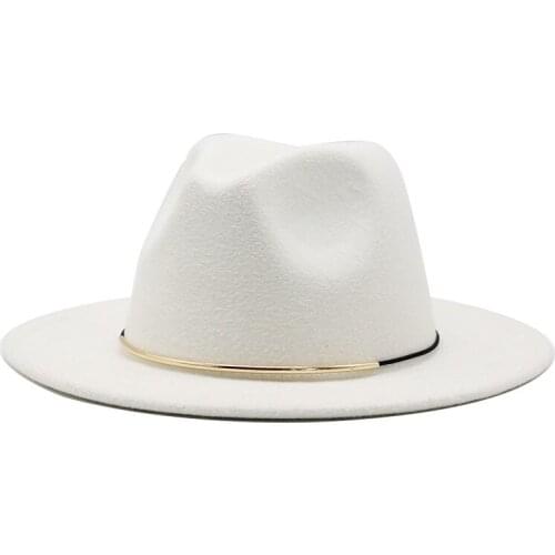 Fashion Wool Women Outback Fedora Hat For Winter Autumn ElegantLady Floppy Cloche Wide Brim Jazz Panama Big Size Caps 56-60CM