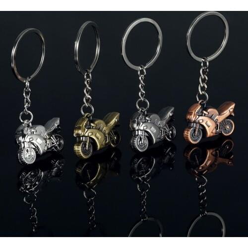 1PC Retro Motorcycle Shape Key Chain Creative Model Car Key Holder Metal Bag Charm Accessories 3D Craft Keychain Car Accessories