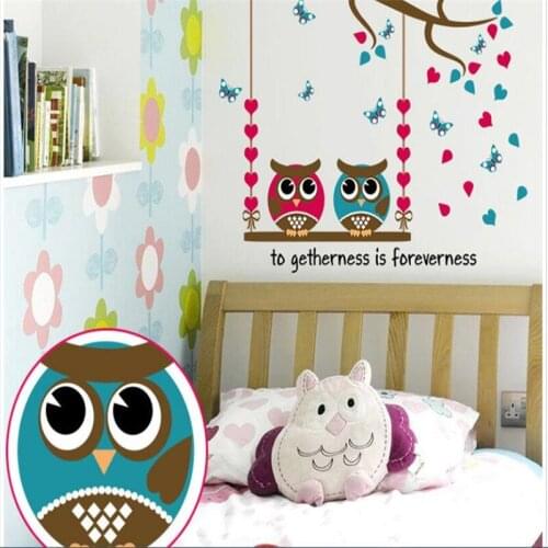 1PCS owl wall stickers for Childrens room kindergarten wall decoration 30*60CM DIY free stickers for home decoration