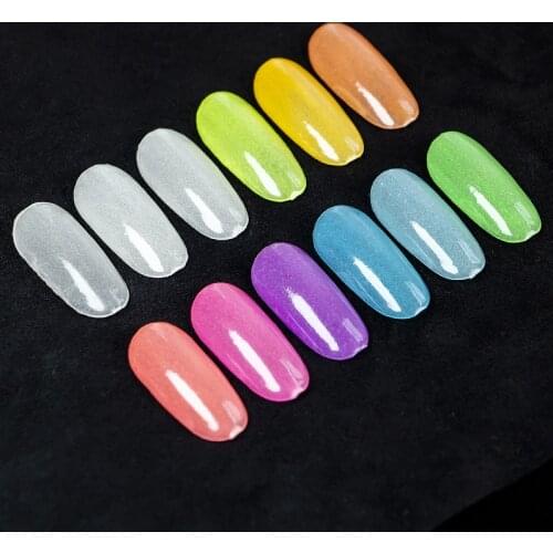 1Box (10ml Jar) Nail Art Glitter Luminous Powder Glow-In-Dark Dip Powder Extension Nail Tip Acrylic Powder Nail Art Decor Powder