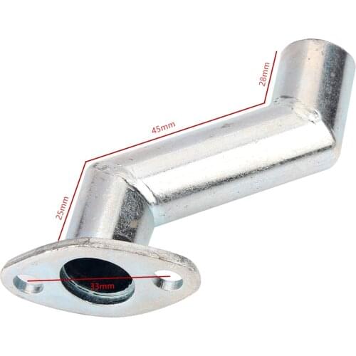 32-40mm Inlet Offset Intake Manifold Pipe Silver Carburetor Short Tube For Motorcycle 49cc 50cc 60cc 66cc 80cc Motorised Bicycle