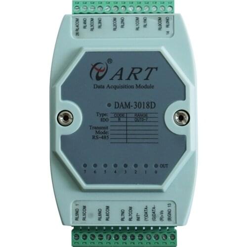 8-way Relay Output Module RS485 Bus Modbus RTU Protocol DAM3018D/AM3017D