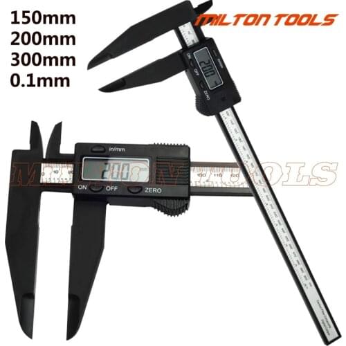 150mm 200mm 300mm 0.1mm Digital Electronic Vernier Caliper Jaw Long Plastic Digital Caliper Micromete DIY Measuring Tools