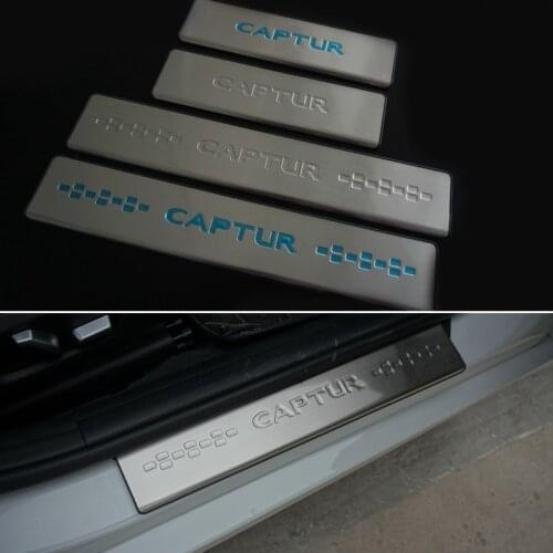 For Accessories Renault Captur Door Sill Scuff Plate Guard Stainless Door Sills Pedal Cover Car Styling Sticker 2015 2016 2019