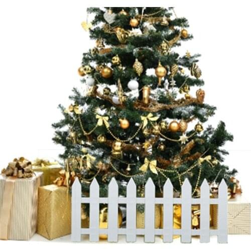 Christmas Tree Fence White PVC Fence Garden Guardrail Surround Fence