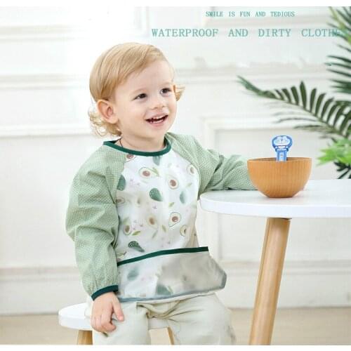 Waterproof EVA Apron for Children Painting Long Sleeve Anti-dirty Baby Bibs Apron Feeding Smock Cloth Baby Bibs