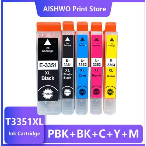 ASW T33XL Ink Cartridges 33XL T3351 T3361 For Epson Expression XP-530 XP-630 XP-635 830 540 640 XP-645 900 Printers