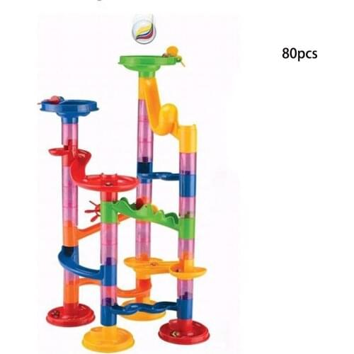 DIY Construction Marble Run Race Track Building Blocks Kids 3D Maze Ball Roll Toys Children Gift Block Educational Toy Game