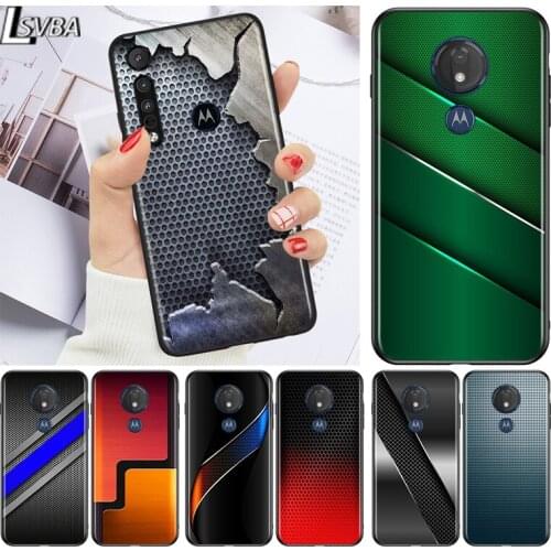 Red Blue Brushed Metal for Motorola G9 G8 G E7 E6 One Play Marco Hyper Fusion Stylus Power Edge Plus Black Phone Case