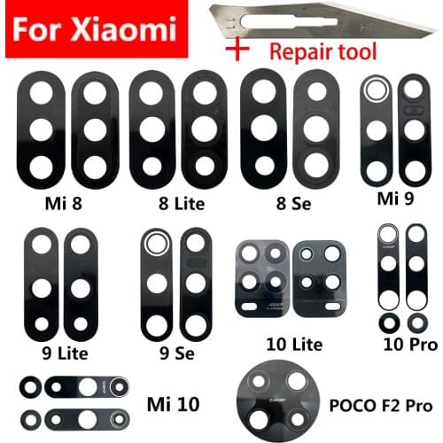 2Pcs, Back Camera Glass Lens Cover For Xiaomi Note 10 Lite Mi 9 10 8 lite 9 Se 10T Pro Pocophone F1 F2 Pro X2 Note10 Pro