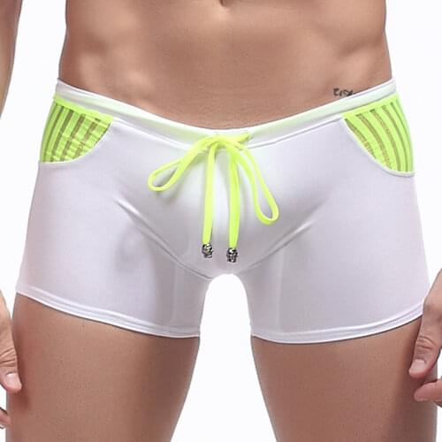 Hot Solid Men Swimwear Briefs Sexy Swimsuit Waterproof Boxer Swimming Trunks for Bathing Swimwear Beach Shorts