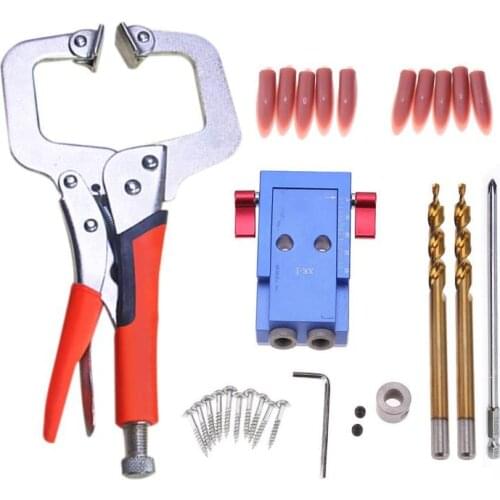 1 Set Mini Pocket Hole Jig Kit System Screwdriver Step Drill Bit Woodworking Joinery Tool Set For Wood Working Wood Drilling
