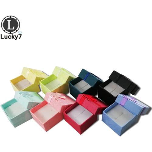 Wholesale 200pcs/lot Fashion Jewelry Box, Multi colors Rings Box, Jewelry Gift Packaging Earrings Holder Case 4*4*3CM