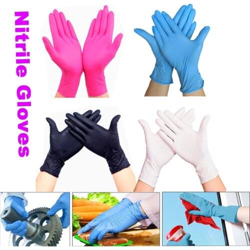 Hot Gloves White Blue disposable nitrile gloves Latex for household cleaning products industrial washing, tattoo gloves S,M,L