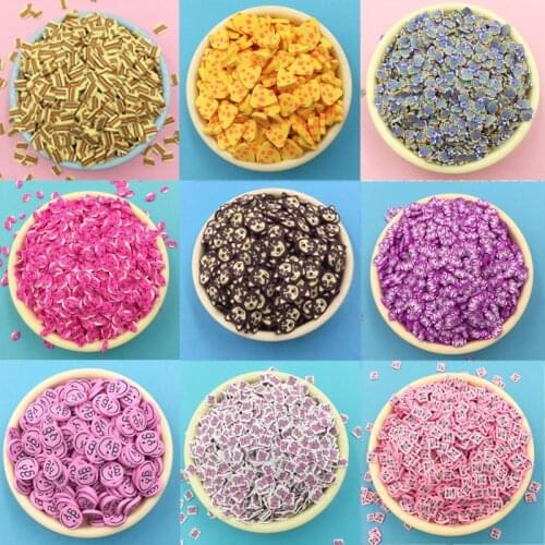 50g Polymer Hot Clay Sprinkles Cartoon Dog Fish Monkey Cheese Burger Shape for Crafts Making DIY Nail Arts Scrapbook Phone Decor