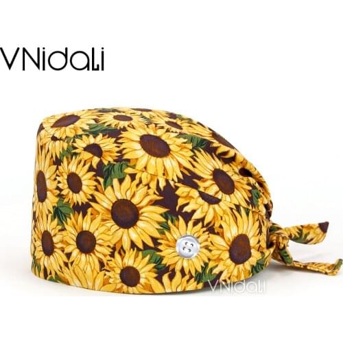 Scrub Cap Breathable pet caring lab work cap gorro quirofano mujer nursing for women scrub cap with button