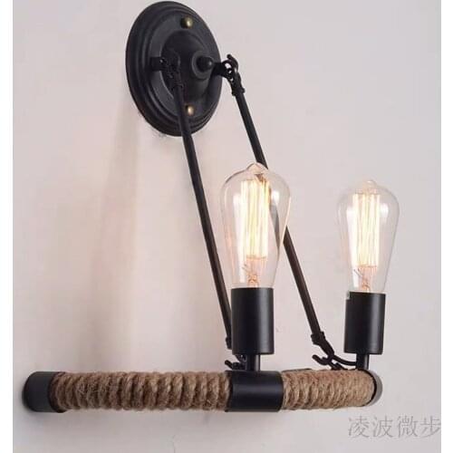 Modern loft light gooseneck crystal luminaria led iron dining room corridor wall lamp bedside wall lamp