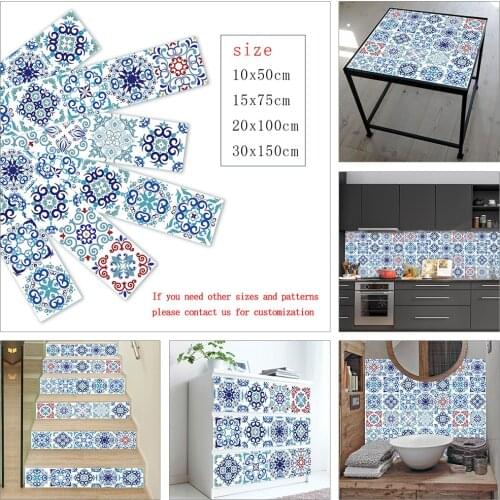 Fresh Style Strip Tiles Wall Sticker Bathroom Glass Windows Kitchen Decor Wallpaper Waterproof Peel & Stick Art Tile Wall Decals