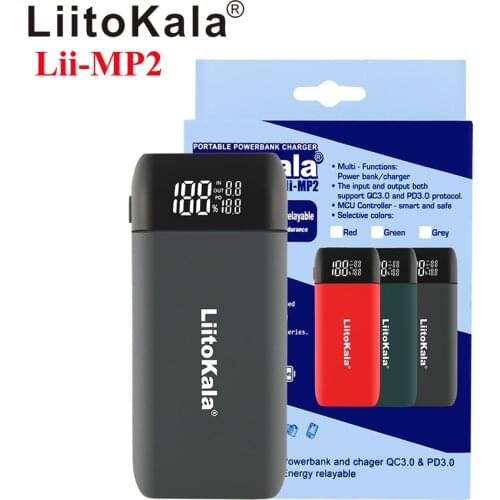 LiitoKala Lii-MP2 Power Bank LCD USB Charger QC3.0 Type-C INPUT For 18700 20700 21700 18650 Battery / ONLY Battery Charger
