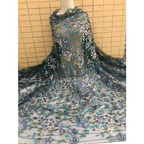 Embroidery French Mesh Lace Latest African Lace WITH beads ZH-2986816 Dresses Tulle Mesh Lace Fabric