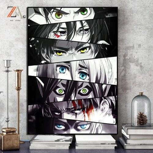 Japanese anime character eyes canvas painting art poster decorative painting mural home children room wall aesthetic decoration