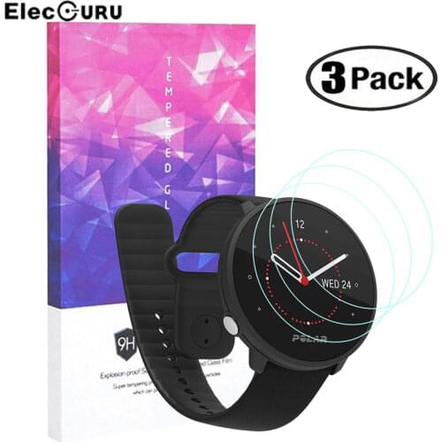 3Pcs Tempered Glass Film for Polar Unite Fitness Watch Screen Protector Clear Anti-Shatter Scratch Resistant Protective Film