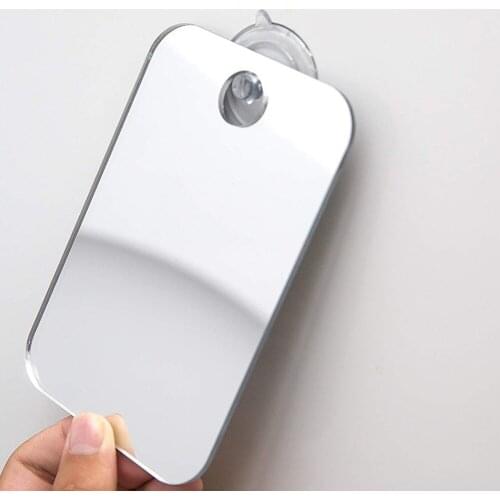 Anti Fog Bathroom With Suction Cup Makeup Mirror Portable Travel Shower Home Acrylic Shave Washroom Handheld Removable Smooth