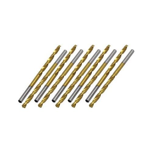 2.9mm Dia 61mm Length Titanium Plated Straight Shank Twist Drill Bit 10pcs