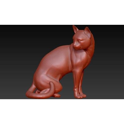 3D carved figure sculpture 3d model for cnc machine in STL file format Cat