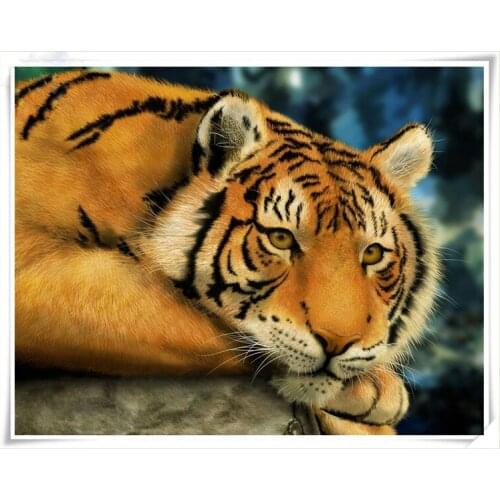 5D Diamond Painting Tiger Diy 3D Diamond Embroidery Animal Cross Stitch Painting Square Diamond Mosaic Kits For Embroidery Decor