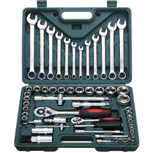 61 Pcs/set Car Repair Tools, Car Repair Kit Socket Wrench Ratchet Tool Combination Mixed Packaging Tool Set
