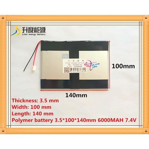 7.4V 6000mAH Li-ion( Polymer lithiumion) battery for GPS, Aoson M19, M19 3G Tablet PC 3.5*100*140mm