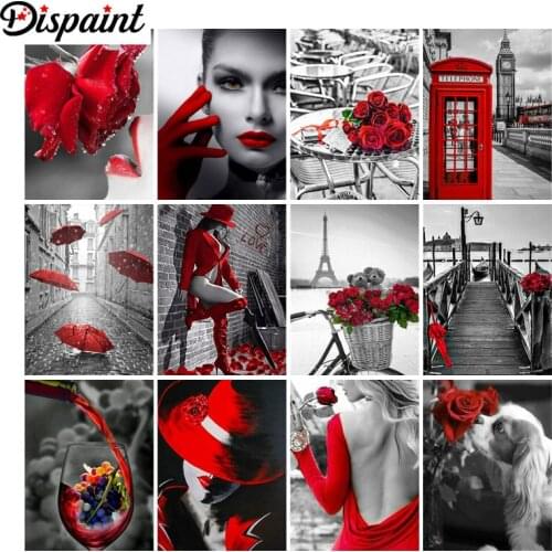 Dispaint 5D Diamond "London street woman" Diamond Embroidery Full Round/ Square Diy Diamond Painting Cross Stitch Home Decor