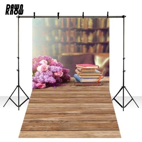 Vinyl Backdrop Wood Floor Bookshelf Desk New Fabric Flannel Photography Background For Wedding Photo studio Props F2693