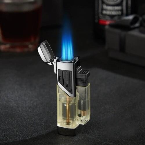 Gas Lighter High Firepower Jet Four Torch Turbo Lighter 1300C Metal Lighters Cigarette Camping Lighters Gadgets For Men