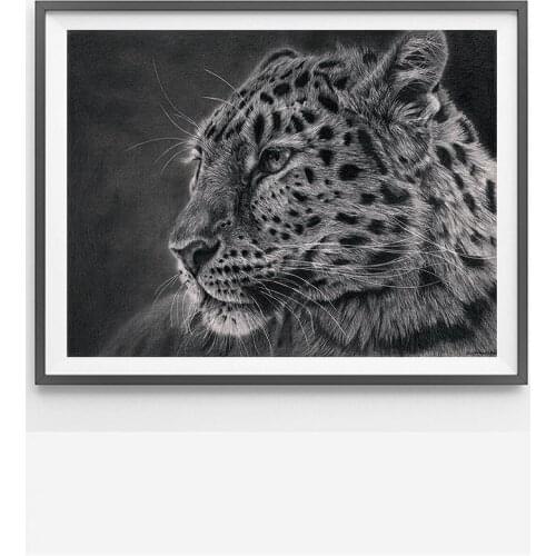 Black And White Big Cats Leopards Pictures Living Room Wall Art Decor Animal No Frame Poster Oil Painting Decoration