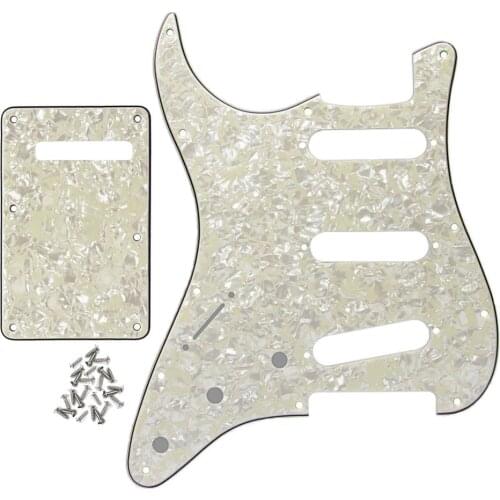 Left-Handed 11 Holes SSS ST Pickguard Guitar Back Plate Cover with Screws For USA/Mexican FD ST Electric Guitar Parts