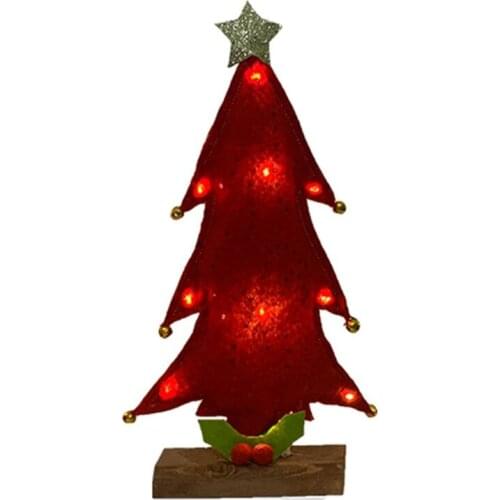Mini Christmas Tree with LED Lights Ornaments Festival Desktop Table Home Decoration Xmas Gift