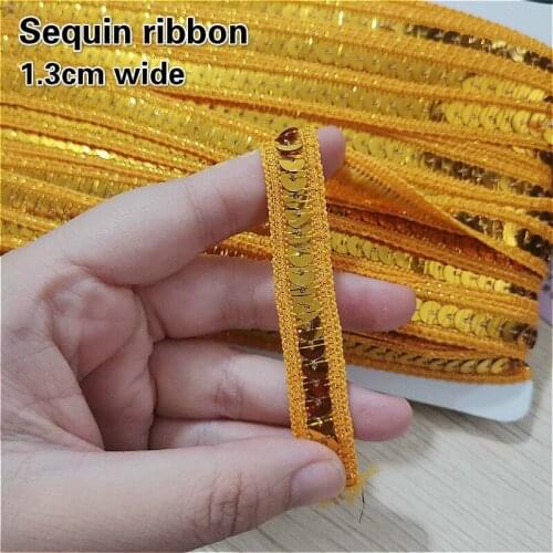 2021 Fine Multi-purpose Sequins Beaded Lace Ribbon Diy Headdress Hat Necklace Clothes Skirt Decoration Materials Dentelle Renda