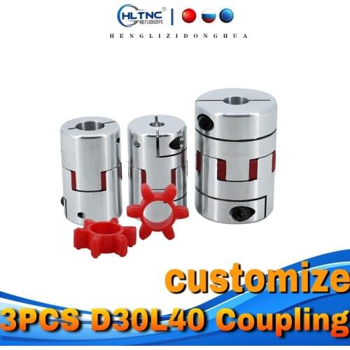 3PCS 10*14mm 5/6/6.35/8/9.5/10/12/12.7/14/15/16mm Flexible P lum Shaft Coupling CNC Stepper Motor Coupler D30L40