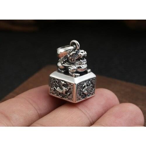 925 sterling Silver mythical tiger lion mens pendant charm jewelry A4874