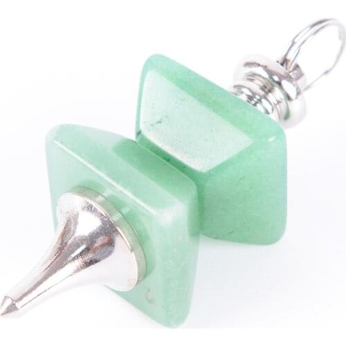 Natural Stone Swing Dowsing Pendulum Funnel Shaped Symmetry Splice Pyramid Healing Pendant Wicca Pendule for Women Men D679—D685