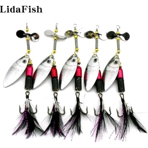 New Black Feather Three Hook Fishing Bait 10.2cm 13g Perch Swinger Metal Sequin Lure Bionic Fishing Tackle 2021