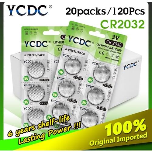 2020 New Wholesale 3V 120pcs CR2032 CR 2032 Li Ion Lithium Button Coin Batteries For Watch Toy Calculators Cameras Clocks