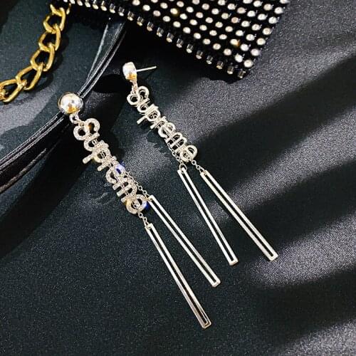 New Fashion Long Chain Drop Earrings For Women Golden Silver Color Punk Dangling Earrings Personallized Statement Jewelry