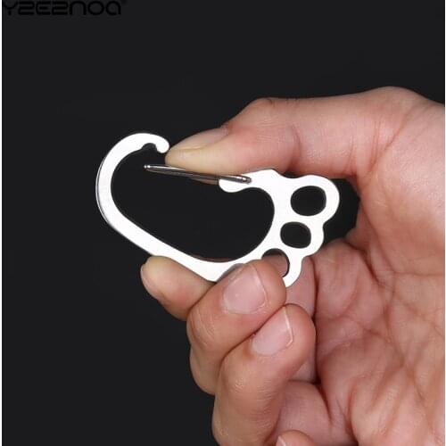 Outdoor Camping Hiking Buckle Carabiner Key Holder 1pc Stainless Steel Small Foot Shape Keychain Cute Key Ring Hook