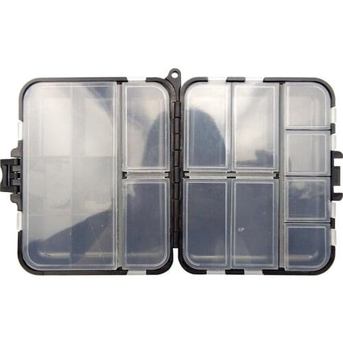 1pc Plastic Portable Carp Fishing Accessories Case 12X10X3.5cm 26 Compartments Hasp Fishing Tackle Storage Box For Lures