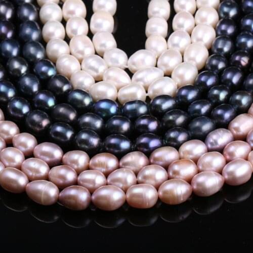 Freshwater Rice-shaped Pearl Loose Beads 8-9 Mm For DIY Bracelet Earring Necklace Sewing Craft Jewelry Accessory