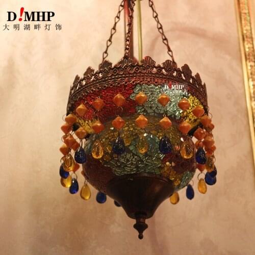 Coffee bedroom bedside mirror headlamp color warm corridor coffee shop retro decoration Southeast Asia wall lamp