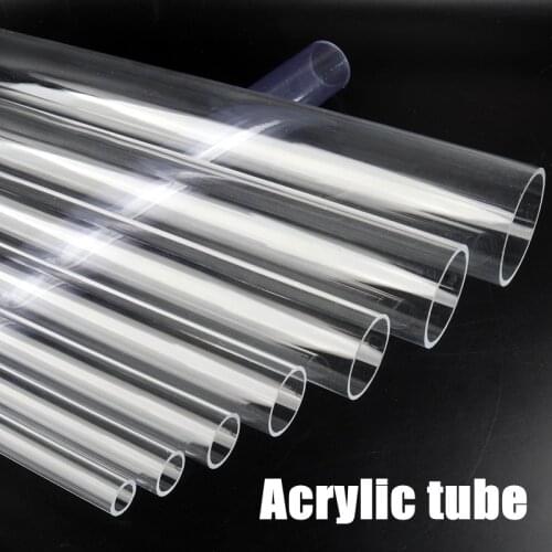 2pcs/set Length 50cm O.D 16~90mm Transparent Acrylic Pipe Aquarium Fish Tank Joint Pipe PMMA Watering Supply Plexiglass Tube